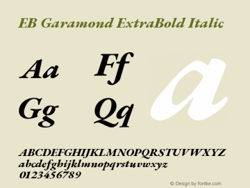 EB Garamond ExtraBold Italic Version 1.000; ttfautohint (v1.8.2)图片样张