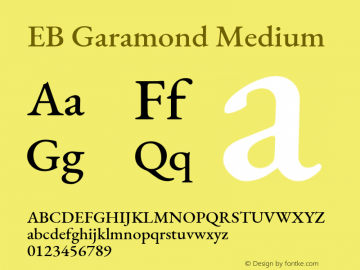 EB Garamond Medium Version 1.000; ttfautohint (v1.8.2) Font Sample