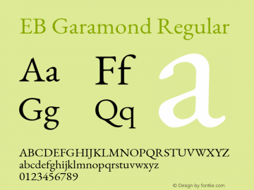 EB Garamond Regular Version 1.000; ttfautohint (v1.8.2)图片样张