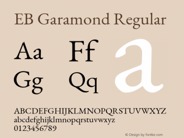 EB Garamond Regular Version 1.000; ttfautohint (v1.8.2) Font Sample