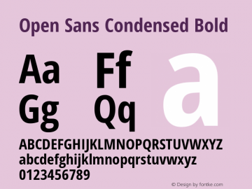 Open Sans Condensed Bold Version 1.11 Font Sample