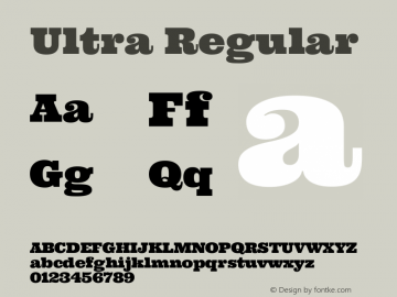 Ultra Regular Version 1.001 Font Sample