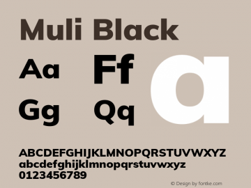 Muli Black Version 2.100; ttfautohint (v1.8.1.43-b0c9) Font Sample