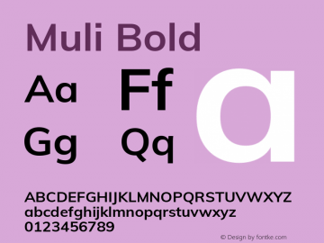 Muli Bold Version 2.100; ttfautohint (v1.8.1.43-b0c9)图片样张