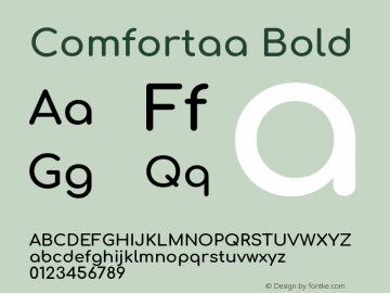 Comfortaa Bold Version 3.104; ttfautohint (v1.8.1.43-b0c9) Font Sample