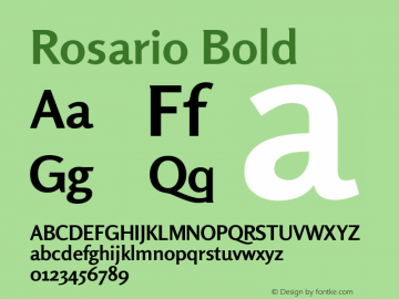 Rosario Bold Version 1.101; ttfautohint (v1.8.1.43-b0c9) Font Sample