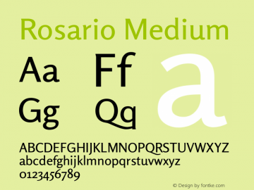 Rosario Medium Version 1.101; ttfautohint (v1.8.1.43-b0c9) Font Sample