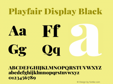 Playfair Display Black Version 1.200; ttfautohint (v1.8.2) Font Sample