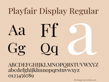 Playfair Display Regular Version 1.200; ttfautohint (v1.8.2)图片样张