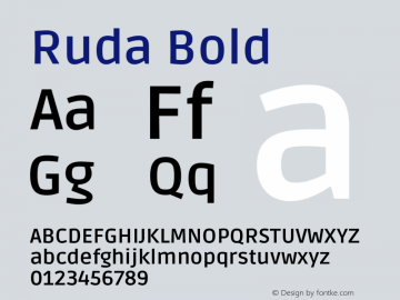 Ruda Bold Version 2.000 Font Sample