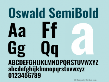 Oswald SemiBold Version 4.100; ttfautohint (v1.8.1.43-b0c9) Font Sample