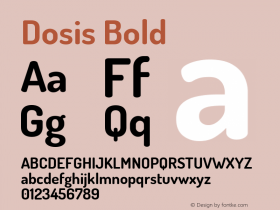 Dosis Bold Version 3.001; ttfautohint (v1.8.2) Font Sample