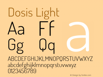 Dosis Light Version 3.001; ttfautohint (v1.8.2)图片样张