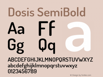 Dosis SemiBold Version 3.001; ttfautohint (v1.8.2)图片样张