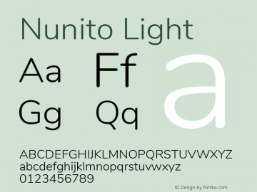 Nunito Light Version 3.504 Font Sample
