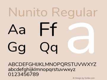 Nunito Regular Version 3.504 Font Sample