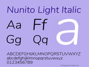 Nunito Light Italic Version 3.504图片样张