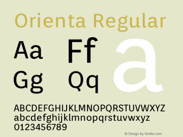 Orienta Version 1.001 Font Sample