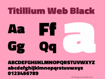 Titillium Web Black Version 1.002;PS 35.000;hotconv 1.0.70;makeotf.lib2.5.55311 Font Sample
