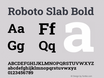 Roboto Slab Bold Version 2.000; ttfautohint (v1.8.1.43-b0c9) Font Sample