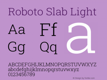 Roboto Slab Light Version 2.000; ttfautohint (v1.8.1.43-b0c9) Font Sample