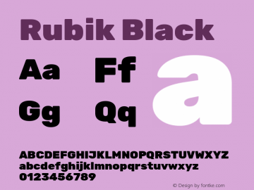 Rubik Black Version 2.000 Font Sample