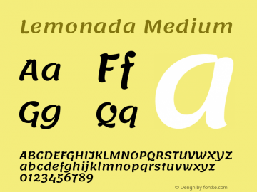 Lemonada Medium Version 4.004; ttfautohint (v1.8.2) Font Sample