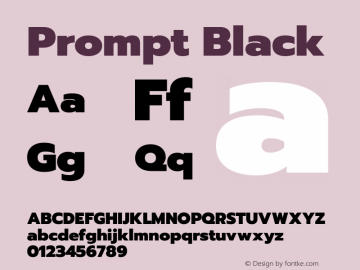 Prompt-Black Version 1.000 Font Sample