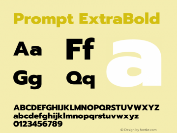 Prompt-ExtraBold Version 1.000 Font Sample