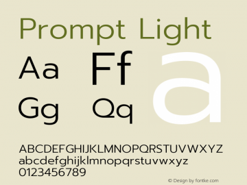 Prompt-Light Version 1.000 Font Sample