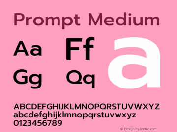 Prompt-Medium Version 1.000 Font Sample