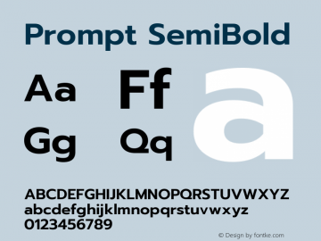 Prompt-SemiBold Version 1.000 Font Sample