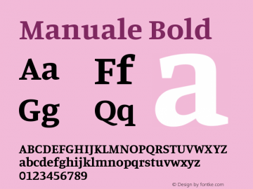 Manuale Bold Version 1.000; ttfautohint (v1.8.1.43-b0c9) Font Sample