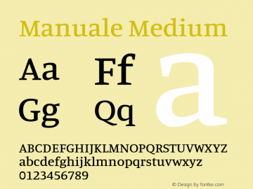 Manuale Medium Version 1.000; ttfautohint (v1.8.1.43-b0c9) Font Sample