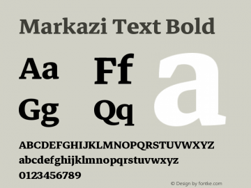 Markazi Text Bold Version 1.000 Font Sample