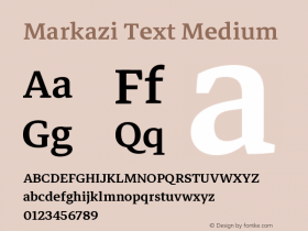 Markazi Text Medium Version 1.000图片样张