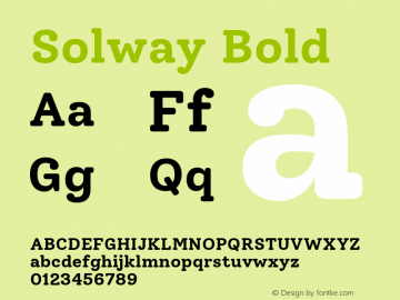 Solway Bold Version 1.000图片样张