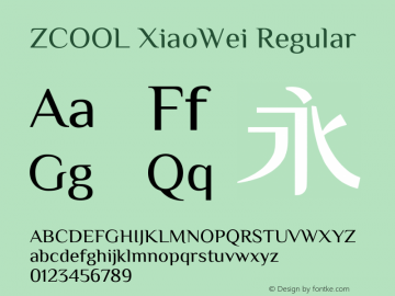 ZCOOL XiaoWei Regular Version 1.000 Font Sample