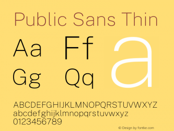 Public Sans Thin Version 1.007图片样张