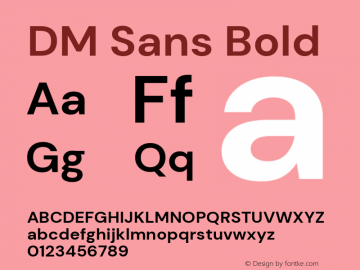 DM Sans Bold Version 1.200; ttfautohint (v1.8.3)图片样张