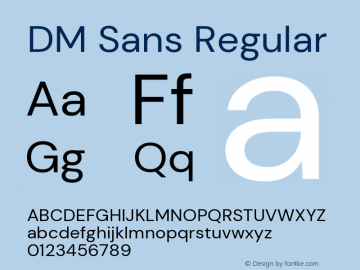 DM Sans Regular Version 1.200; ttfautohint (v1.8.3) Font Sample