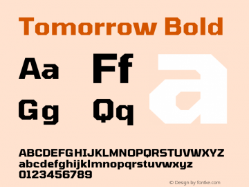 Tomorrow Bold Version 2.002 Font Sample