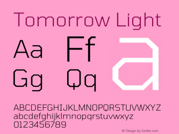 Tomorrow Light Version 2.002 Font Sample