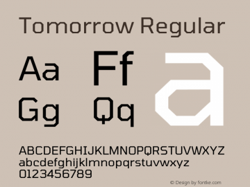 Tomorrow Regular Version 2.002 Font Sample