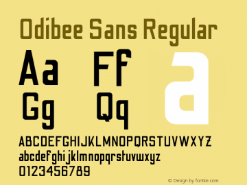 Odibee Sans Regular Version 2.001; ttfautohint (v1.8.3) Font Sample