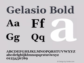 Gelasio Bold Version 1.006 Font Sample