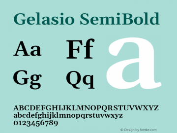 Gelasio SemiBold Version 1.006图片样张