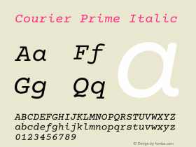 Courier Prime Italic Version 3.018图片样张