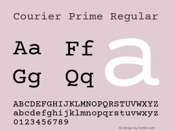 Courier Prime Regular Version 3.018 Font Sample