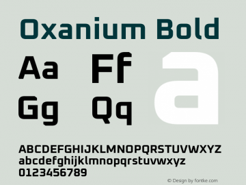 Oxanium Bold Version 1.001 Font Sample